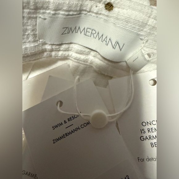 NWT Zimmermann Devi Tuck Pants in White Size 1/ US 6 - Picture 11 of 13